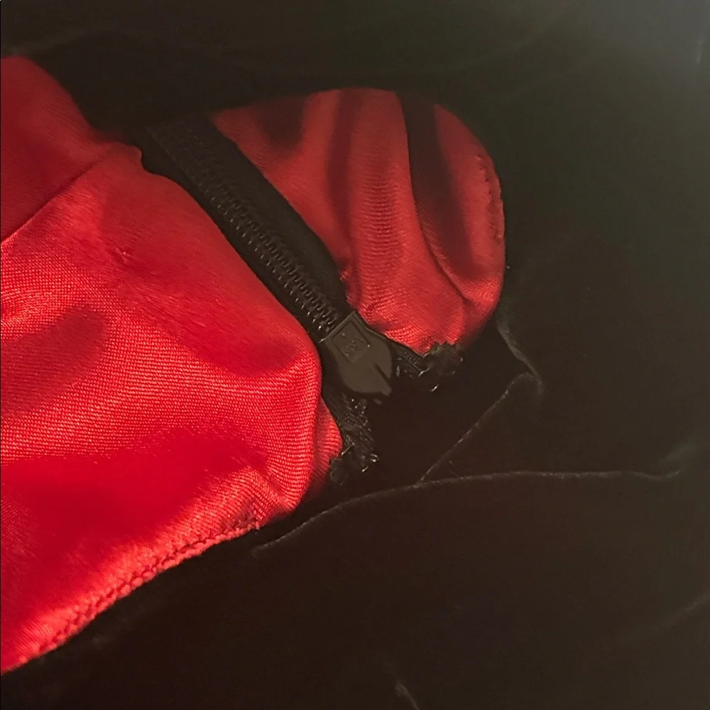 VTG Flores & Flores Black & Red velvet Sleeveless Maxi Dress SZ 14 party NWT - Picture 6 of 13